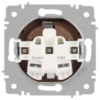 Розетка 1-м СП Accent 6-203-05 16А IP20 250В 2P+E Schuko с крышкой антрацит Intro Б0063747 ТехноИмпульс