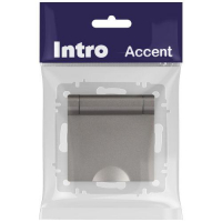 Розетка 1-м СП Accent 6-203-09 16А IP20 250В 2P+E Schuko с крышкой AL/CU титан Intro Б0063471 ТехноИмпульс