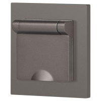 Розетка 1-м СП Accent 6-203-09 16А IP20 250В 2P+E Schuko с крышкой AL/CU титан Intro Б0063471 ТехноИмпульс