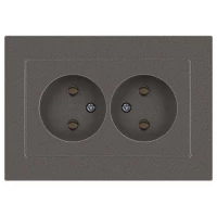 Розетка 2-м СП Accent 6-204-09 16А IP20 250В 2P AL/CU титан Intro Б0063433 ТехноИмпульс