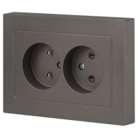 Розетка 2-м СП Accent 6-204-09 16А IP20 250В 2P AL/CU титан Intro Б0063433 ТехноИмпульс