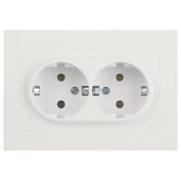 Розетка 2-м СП Accent 6-205-01М 16А IP20 250В 2P+E Schuko AL/CU бел. матов. Intro Б0063487 ТехноИмпульс
