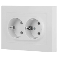 Розетка 2-м СП Accent 6-205-01М 16А IP20 250В 2P+E Schuko AL/CU бел. матов. Intro Б0063487 ТехноИмпульс