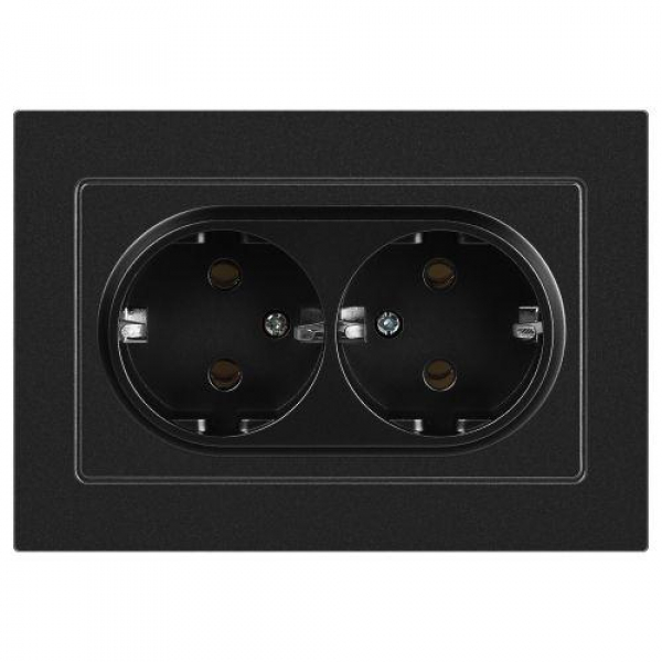 Розетка 2-м СП Accent 6-205-05 16А IP20 250В 2P+E Schuko AL/CU антрацит Intro Б0063494 ТехноИмпульс