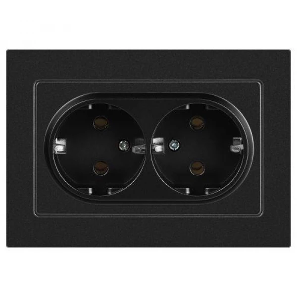 Розетка 2-м СП Accent 6-205-05 16А IP20 250В 2P+E Schuko AL/CU антрацит Intro Б0063494 ТехноИмпульс