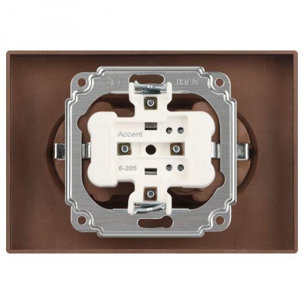 Розетка 2-м СП Accent 6-205-09 16А IP20 250В 2P+E Schuko AL/CU титан Intro Б0063500 ТехноИмпульс