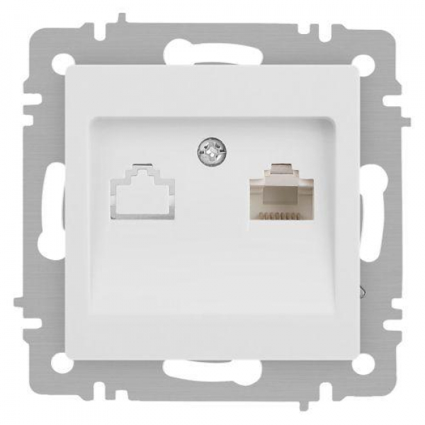 Розетка компьютерная 1-м СП Accent 6-303-01М RJ45 IP20 бел. матов. Intro Б0063625 ТехноИмпульс