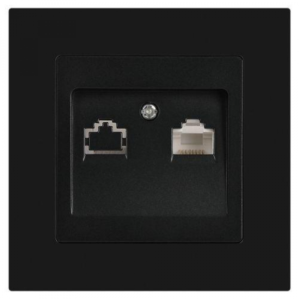 Розетка компьютерная 1-м СП Accent 6-303-05 RJ45 IP20 антрацит Intro Б0063634 ТехноИмпульс