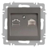 Розетка компьютерная 1-м СП Accent 6-303-09 RJ45 IP20 титан Intro Б0063642 ТехноИмпульс