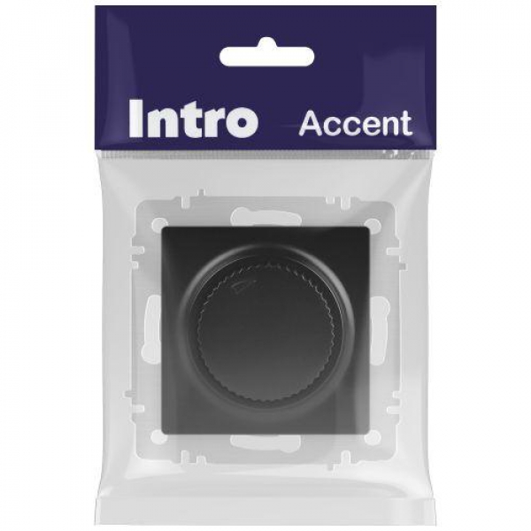 Светорегулятор поворотный СП Accent 6-401-05 600Вт 230В IP20 антрацит Intro Б0063679 ТехноИмпульс