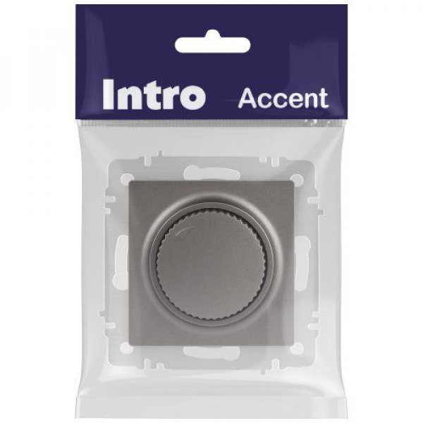 Светорегулятор поворотный СП Accent 6-401-09 600Вт 230В IP20 титан Intro Б0063685 ТехноИмпульс