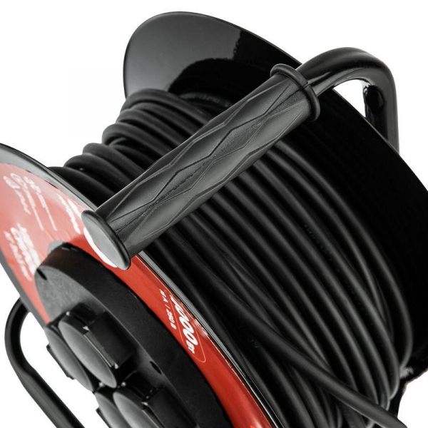 Удлинитель на метал. катушке 4х30м с заземл. IP44 КГ 3х2.5кв.мм с выключателем с защ. крышками Rexant 13-5014 ТехноИмпульс