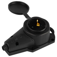 Колодка 1-м с заземл. 16A IP44 KX-1e-B-IP44 каучук. черн. Эра Б0068402 ТехноИмпульс