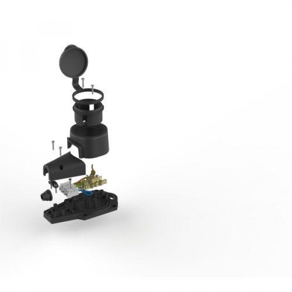 Колодка 1-м с заземл. 16A IP44 KX-1e-B-IP44 каучук. черн. Эра Б0068402 ТехноИмпульс