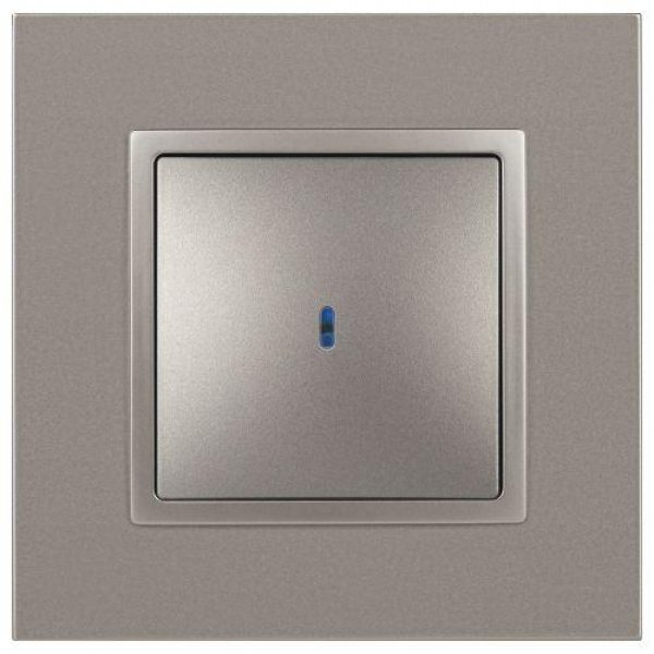 Выключатель Elegance 14-1102-16 250В 10АХ с подсветкой титан Эра Б0065785 ТехноИмпульс
