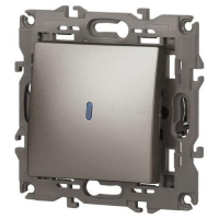 Выключатель Elegance 14-1102-16 250В 10АХ с подсветкой титан Эра Б0065785 ТехноИмпульс