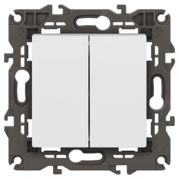 Выключатель 2-кл. Elegance 14-1104-01М 250В 10АХ матов. бел. Эра Б0065797 ТехноИмпульс