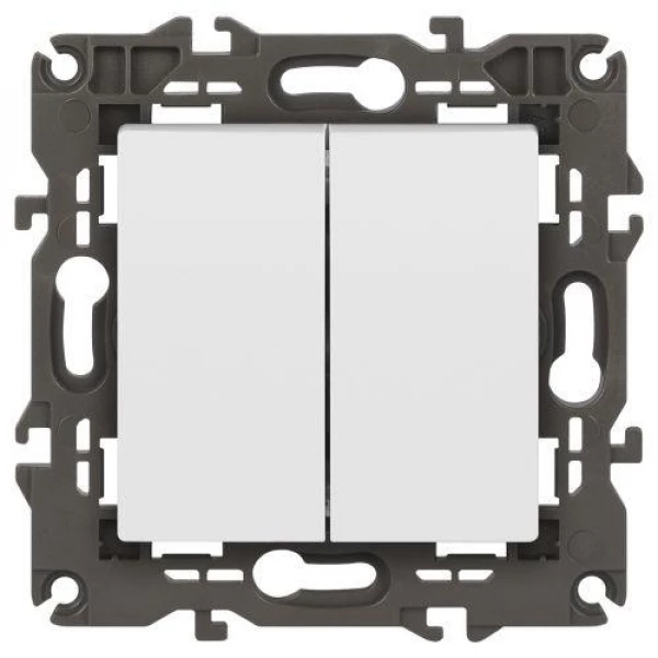 Выключатель 2-кл. Elegance 14-1104-01М 250В 10АХ матов. бел. Эра Б0065797 ТехноИмпульс