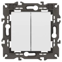 Выключатель 2-кл. Elegance 14-1104-01М 250В 10АХ матов. бел. Эра Б0065797 ТехноИмпульс