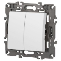 Выключатель 2-кл. Elegance 14-1104-01М 250В 10АХ матов. бел. Эра Б0065797 ТехноИмпульс