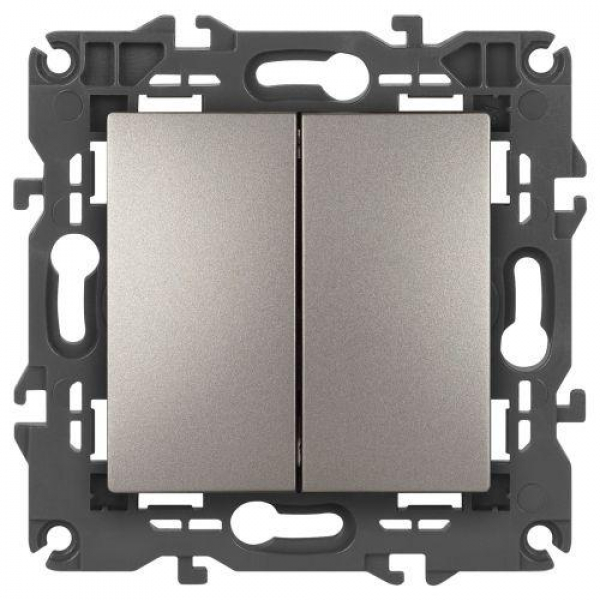 Выключатель 2-кл. Elegance 14-1104-16 250В 10АХ титан Эра Б0065803 ТехноИмпульс