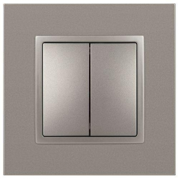 Выключатель 2-кл. Elegance 14-1104-16 250В 10АХ титан Эра Б0065803 ТехноИмпульс
