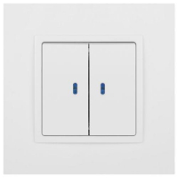 Выключатель 2-кл. Elegance 14-1105-01М 250В 10АХ с подсветкой матов. бел. Эра Б0065807 ТехноИмпульс