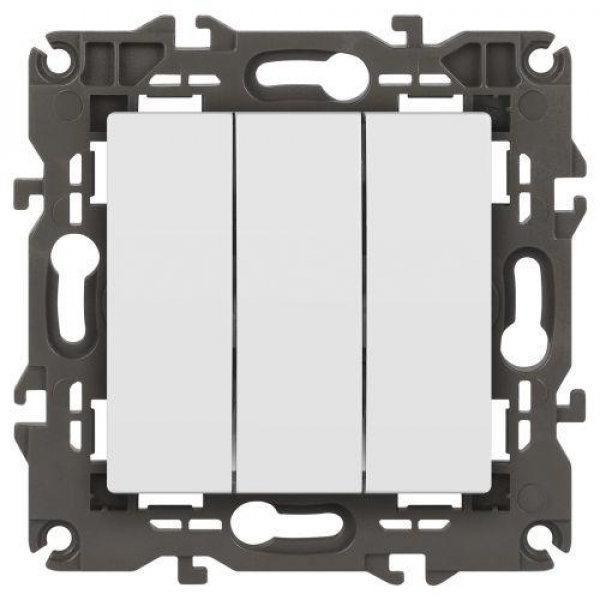 Выключатель 3-кл. Elegance 14-1107-01М 250В 10АХ матов. бел. Эра Б0065796 ТехноИмпульс