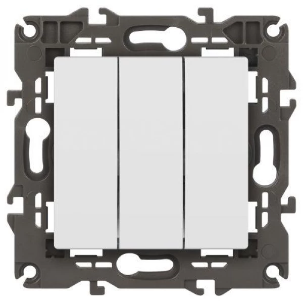 Выключатель 3-кл. Elegance 14-1107-01М 250В 10АХ матов. бел. Эра Б0065796 ТехноИмпульс