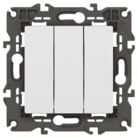 Выключатель 3-кл. Elegance 14-1107-01М 250В 10АХ матов. бел. Эра Б0065796 ТехноИмпульс