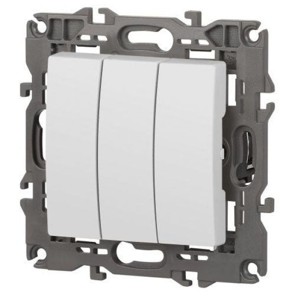 Выключатель 3-кл. Elegance 14-1107-01М 250В 10АХ матов. бел. Эра Б0065796 ТехноИмпульс