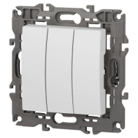 Выключатель 3-кл. Elegance 14-1107-01М 250В 10АХ матов. бел. Эра Б0065796 ТехноИмпульс