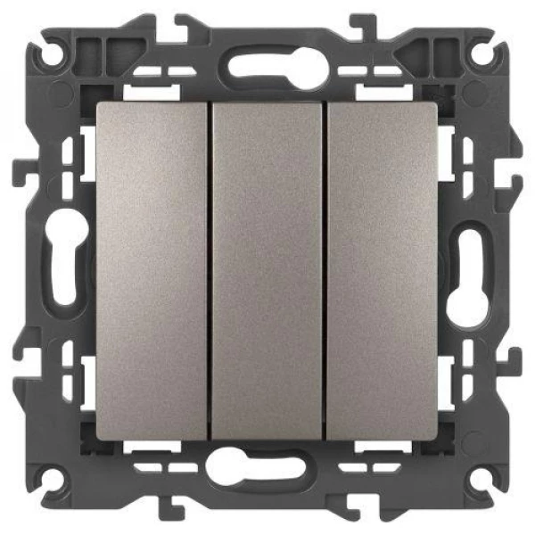 Выключатель 3-кл. Elegance 14-1107-16 250В 10АХ титан Эра Б0065799 ТехноИмпульс