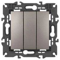 Выключатель 3-кл. Elegance 14-1107-16 250В 10АХ титан Эра Б0065799 ТехноИмпульс