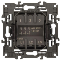 Выключатель 3-кл. Elegance 14-1107-16 250В 10АХ титан Эра Б0065799 ТехноИмпульс