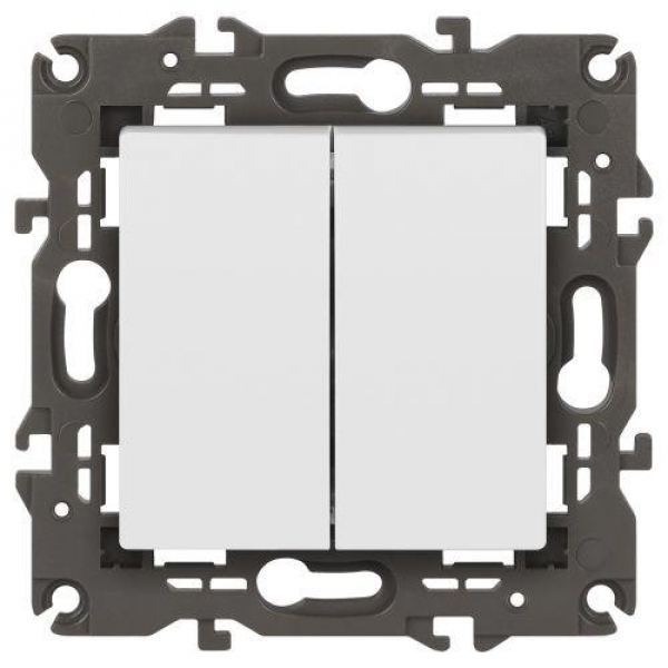 Переключатель 2-кл. Elegance 14-1106-01М 250В 10АХ матов. бел. Эра Б0065791 ТехноИмпульс