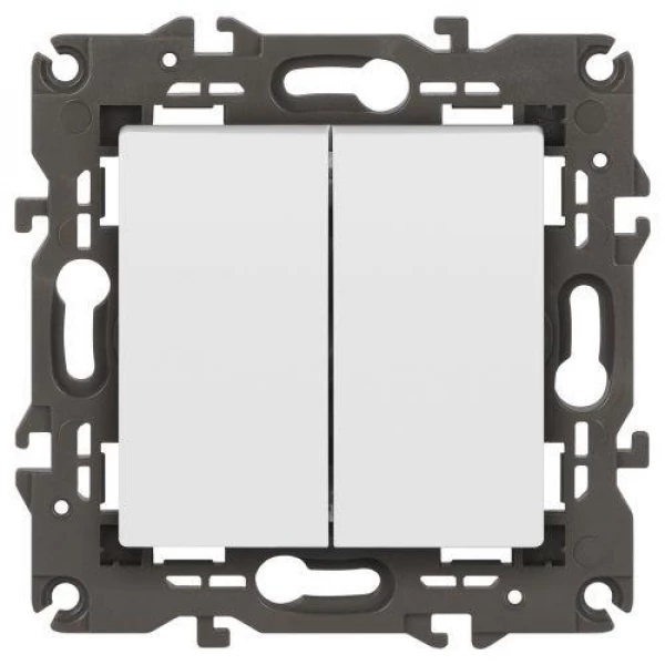 Переключатель 2-кл. Elegance 14-1106-01М 250В 10АХ матов. бел. Эра Б0065791 ТехноИмпульс