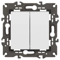 Переключатель 2-кл. Elegance 14-1106-01М 250В 10АХ матов. бел. Эра Б0065791 ТехноИмпульс