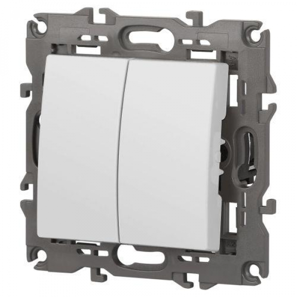 Переключатель 2-кл. Elegance 14-1106-01М 250В 10АХ матов. бел. Эра Б0065791 ТехноИмпульс