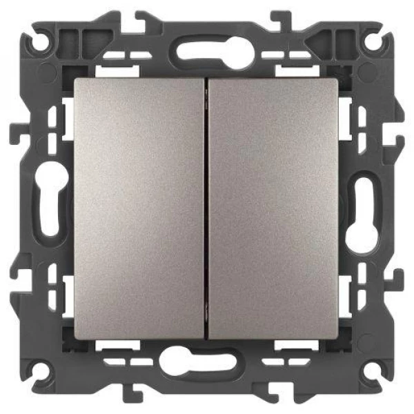 Переключатель 2-кл. Elegance 14-1106-16 250В 10АХ титан Эра Б0065793 ТехноИмпульс