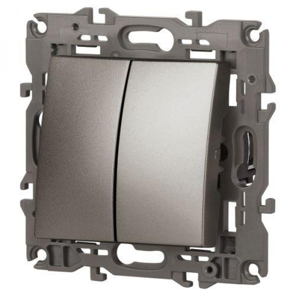 Переключатель 2-кл. Elegance 14-1106-16 250В 10АХ титан Эра Б0065793 ТехноИмпульс