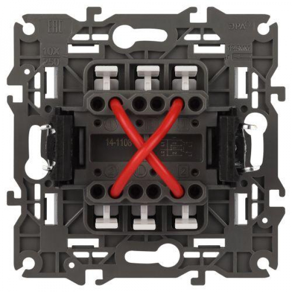 Переключатель перекрестный Elegance 14-1108-16 IP20 250В 10АХ титан Эра Б0065809 ТехноИмпульс