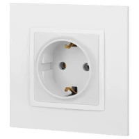Розетка Elegance 14-2101-01М 16А 250В 2P+E Schuko матов. бел. Эра Б0065800 ТехноИмпульс