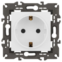 Розетка Elegance 14-2101-01М 16А 250В 2P+E Schuko матов. бел. Эра Б0065800 ТехноИмпульс