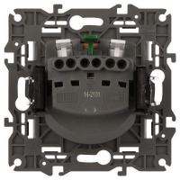 Розетка Elegance 14-2101-01М 16А 250В 2P+E Schuko матов. бел. Эра Б0065800 ТехноИмпульс