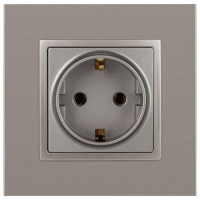 Розетка Elegance 14-2101-16 16А 250В 2P+E Schuko титан Эра Б0065802 ТехноИмпульс