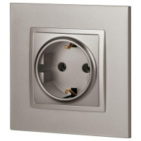 Розетка Elegance 14-2101-16 16А 250В 2P+E Schuko титан Эра Б0065802 ТехноИмпульс
