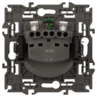 Розетка Elegance 14-2101-16 16А 250В 2P+E Schuko титан Эра Б0065802 ТехноИмпульс