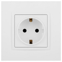 Розетка Elegance 14-2102-01М 16А 250В 2P+E Schuko защ. шторки матов. бел. Эра Б0065804 ТехноИмпульс