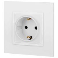 Розетка Elegance 14-2102-01М 16А 250В 2P+E Schuko защ. шторки матов. бел. Эра Б0065804 ТехноИмпульс